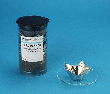 Tin Foil Cups, 51mm X 51mm - Alpha Resources part AR2397-400 (replaces Elementar 200011221)