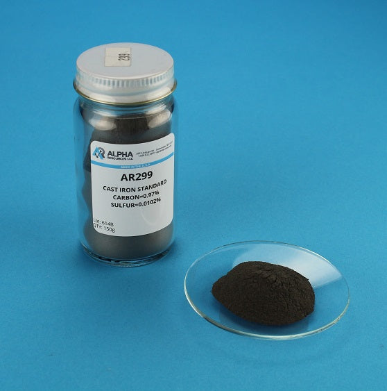 Carbon and Sulfur in Cast Iron CRM (C=0.97%, S=0.0102%) - Alpha Resources part AR299