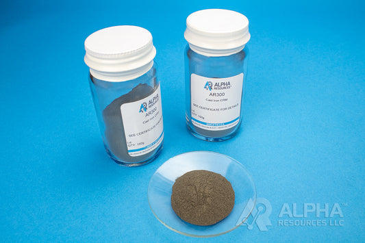 SOLD OUT & DISCONTINUED - Carbon and Sulfur in Cast Iron CRM (C=3.29% S=0.021%) - Alpha Resources part AR300