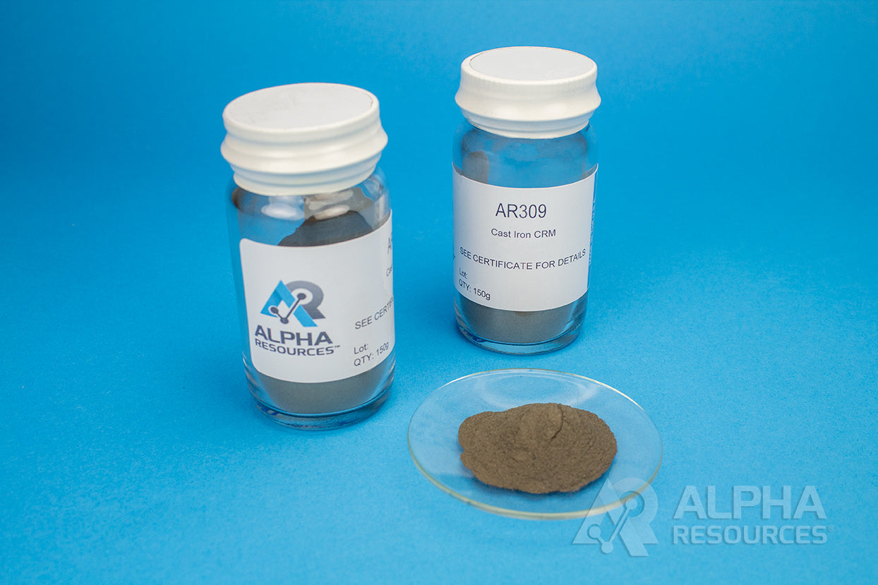 Carbon and Sulfur in Nodular Iron CRM (C=3.67%, S=0.021%) - Alpha Resources part AR309