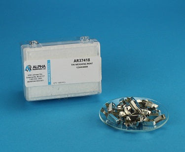 Tin Weighing Boat, 12X4X4mm - Alpha Resources part AR37418 (replaces Elementar 200014577)