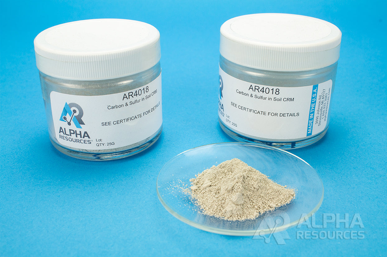 Carbon and Sulfur in Soil CRM (C=1.11%, S=1.04%) - Alpha Resources part AR4018 (replaces LECO 502-694)