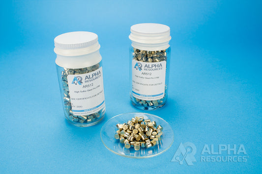 Carbon and Sulfur CRM (C=0.083% S=0.283%) - 0.5g Steel Pin - Alpha Resources part AR512