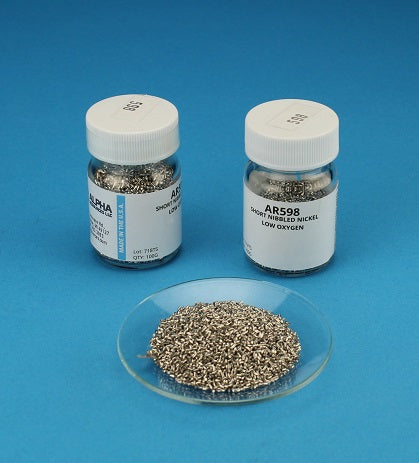 Short Nibbled Nickel Accelerator, Low Oxygen - Alpha Resources part AR598 (replaces LECO 501-598)