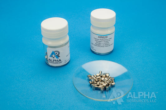 Hydrogen, Oxygen and Nitrogen in Titanium CRM (H= 0.0007%, O= 0.039%, N= 0.0028%) - 0.1g Pin - Alpha Resources part AR628