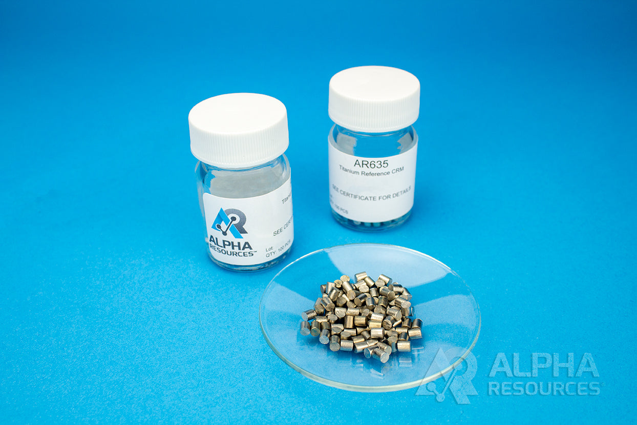 Titanium Pin CRM (H= 0.0036%, O= 0.142%, N= 0.0150%) - 0.1g Pin - Alpha Resources part AR635 (replaces ELTRA P91205-1002)
