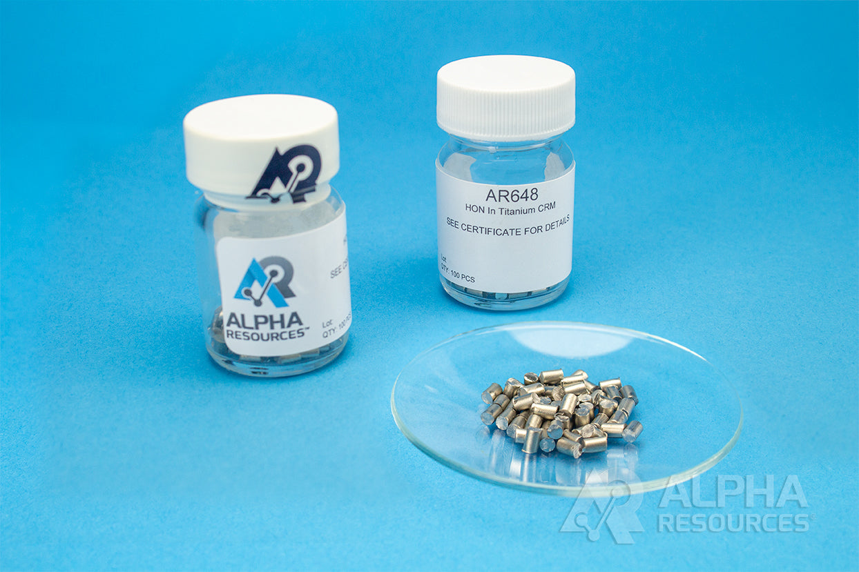 Titanium Pin CRM (H= 0.0165%, O= 0.1189%, N= 0.0056%) - 0.1g Pin - Alpha Resources part AR648 (replaces LECO 502-154)
