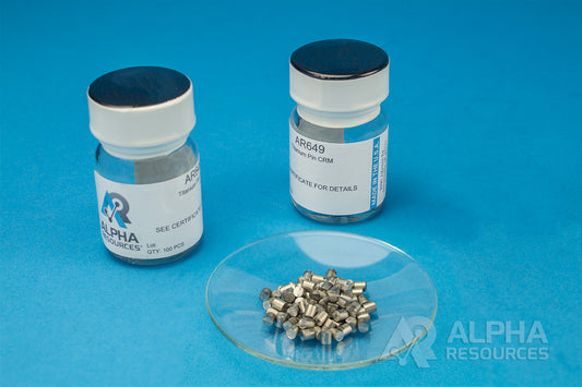 Hydrogen, Oxygen and Nitrogen in Titanium CRM (H=0.0252%, O=0.116%, N=0.0055%) - 0.1g Pin - Alpha Resources part AR649 (replaces ELTRA 91205-1005)