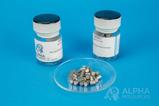 Steel Pin CRM (O= 0.0007% (reference), N= 0.0086%) - 0.5g Pins - Alpha Resources part AR661