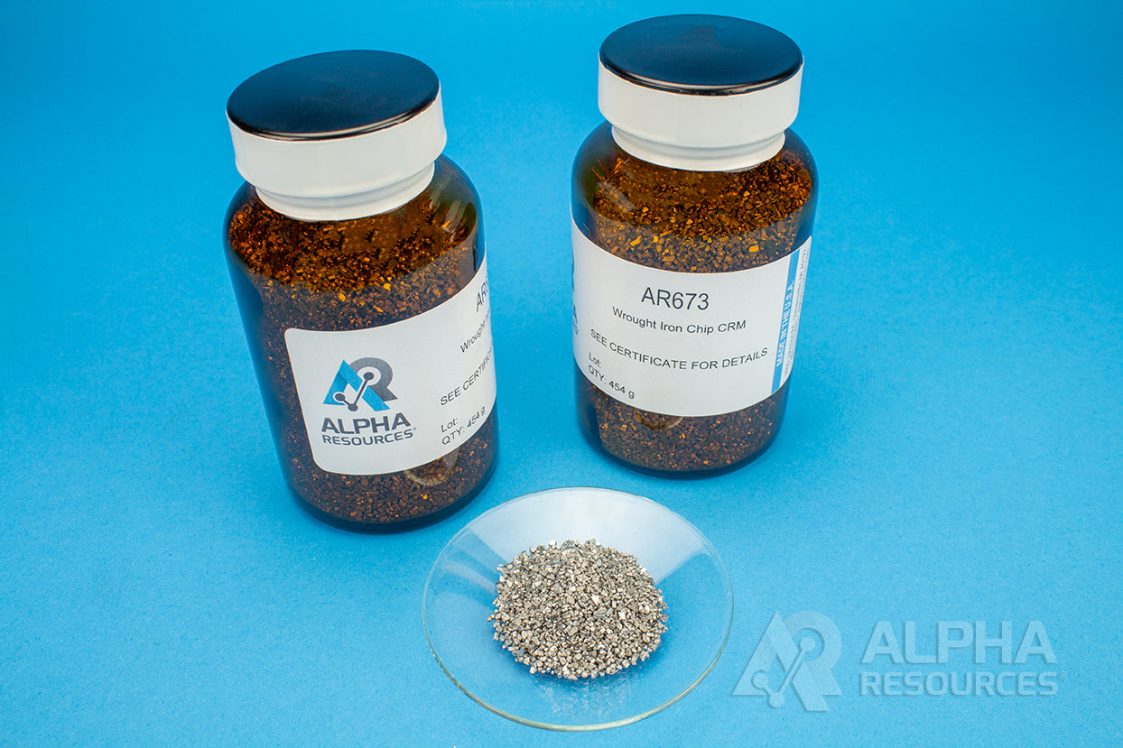 Carbon and Sulfur in Steel Chip CRM (C=0.00055% S=0.00090%) - Alpha Resources part AR673 (replaces LECO 501-673)