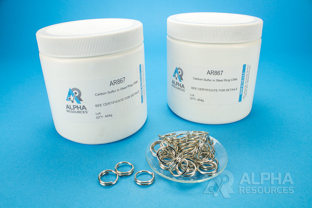 Carbon and Sulfur CRM (C= 0.150% S= 0.107%) - 1g Ring - Alpha Resources part AR867