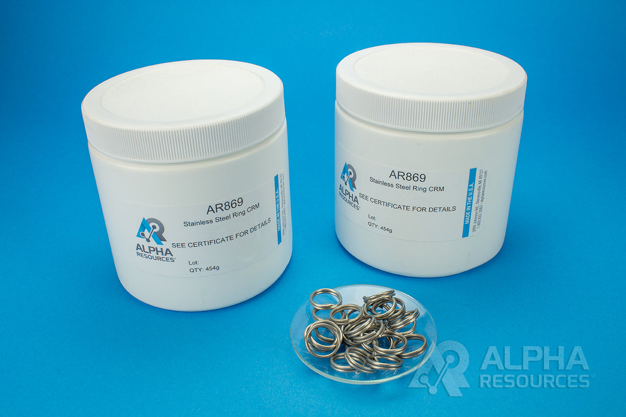 Carbon and Sulfur CRM (C= 0.020% S= 0.0023%) - 1g Ring - Alpha Resources part AR869