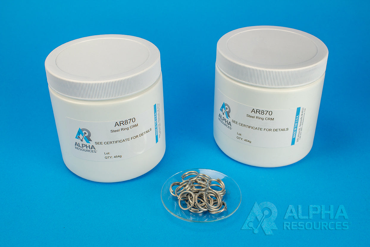 Steel Ring CRM (C= 0.0156% S= 0.0224%) - 1g Ring - Alpha Resources part AR870 (replaces LECO 501-501)