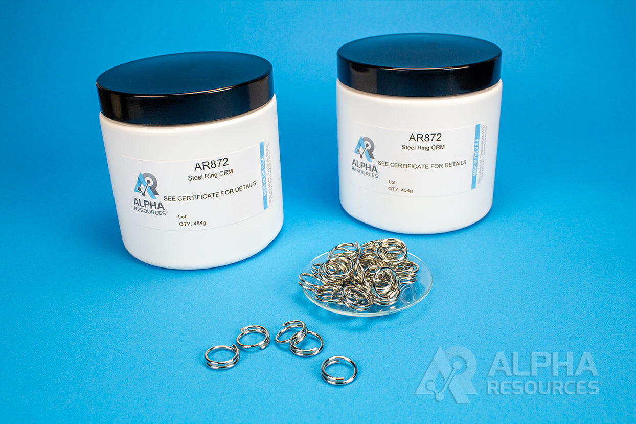 Carbon and Sulfur CRM (C= 0.1680% S= 0.0256%) - 1g Ring - Alpha Resources part AR872 (replaces LECO 501-503)