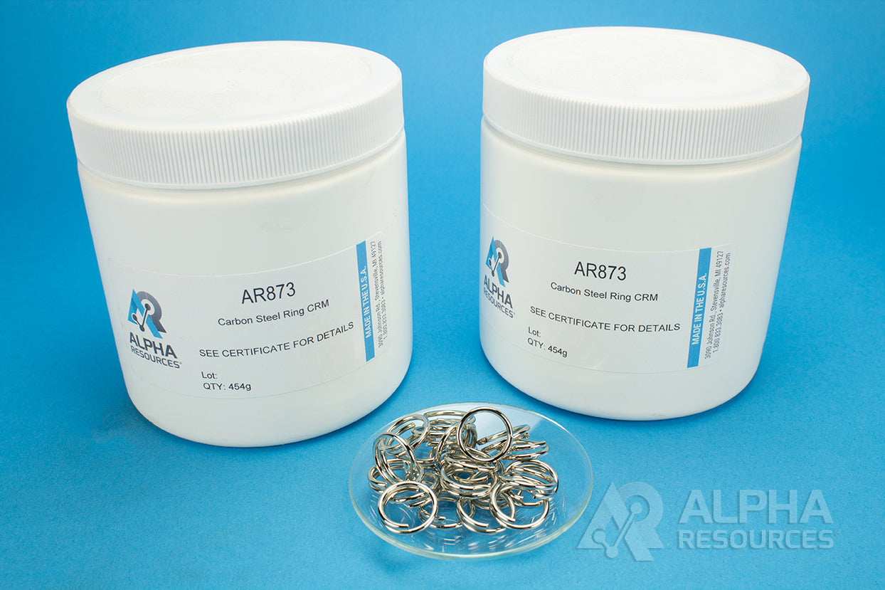Carbon and Sulfur CRM (C=0.461% S=0.0127%) - 1g Ring - Alpha Resources part AR873 (replaces LECO 501-504)