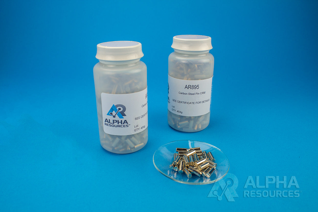 Carbon and Sulfur CRM (C= 0.276% S= 0.0227%) - 1g Steel Pin - Alpha Resources part AR895 (replaces LECO 501-677)