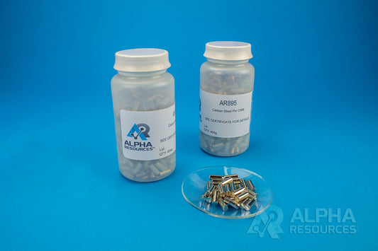 Carbon and Sulfur CRM (C= 0.276% S= 0.0227%) - 1g Steel Pin - Alpha Resources part AR895 (replaces LECO 501-677)