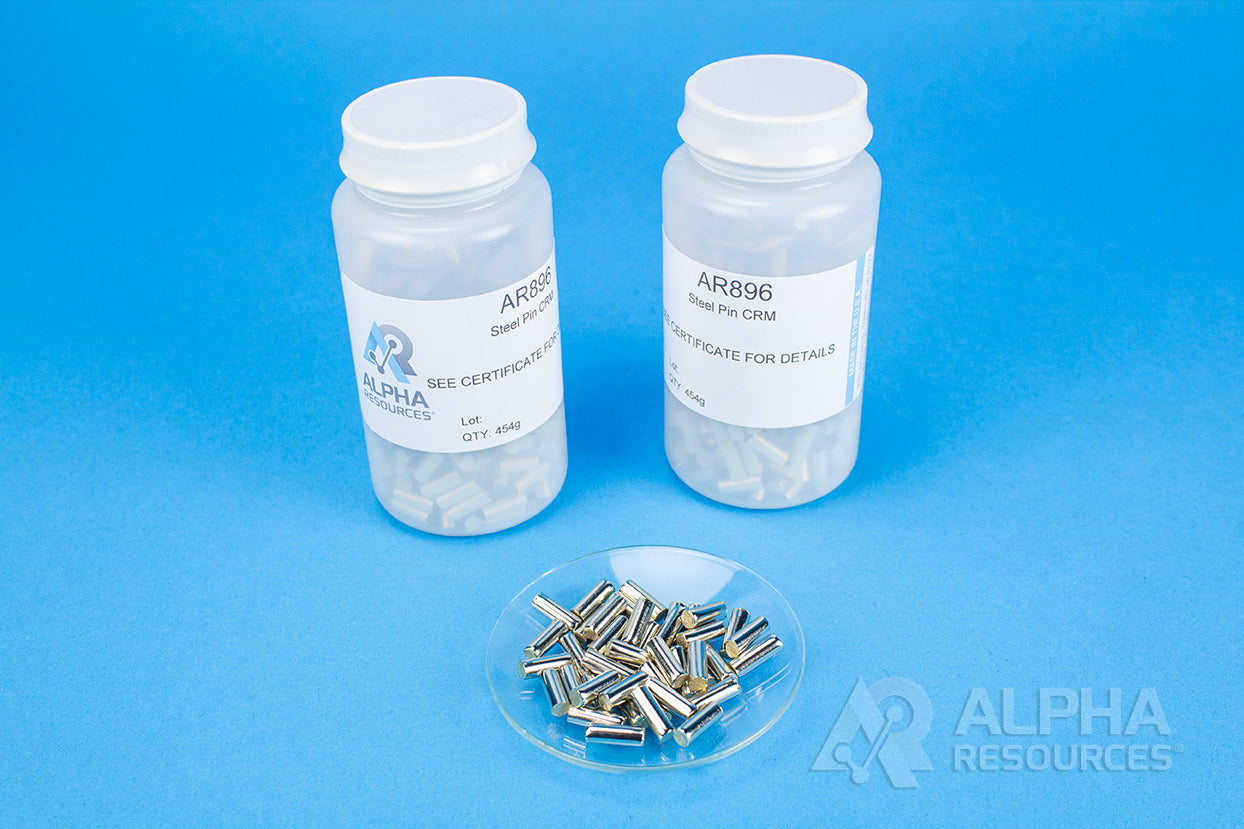 Steel Pin CRM (C= 0.1522% S= 0.104%) - 1g Steel Pin - Alpha Resources part AR896