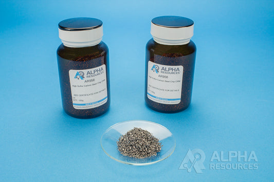 Carbon, Sulfur and Nitrogen Steel Chip CRM (C= 0.455%, S= 0.274%, N= 0.0061%) - Alpha Resources part AR956 (replaces ELTRA P92400-4020)