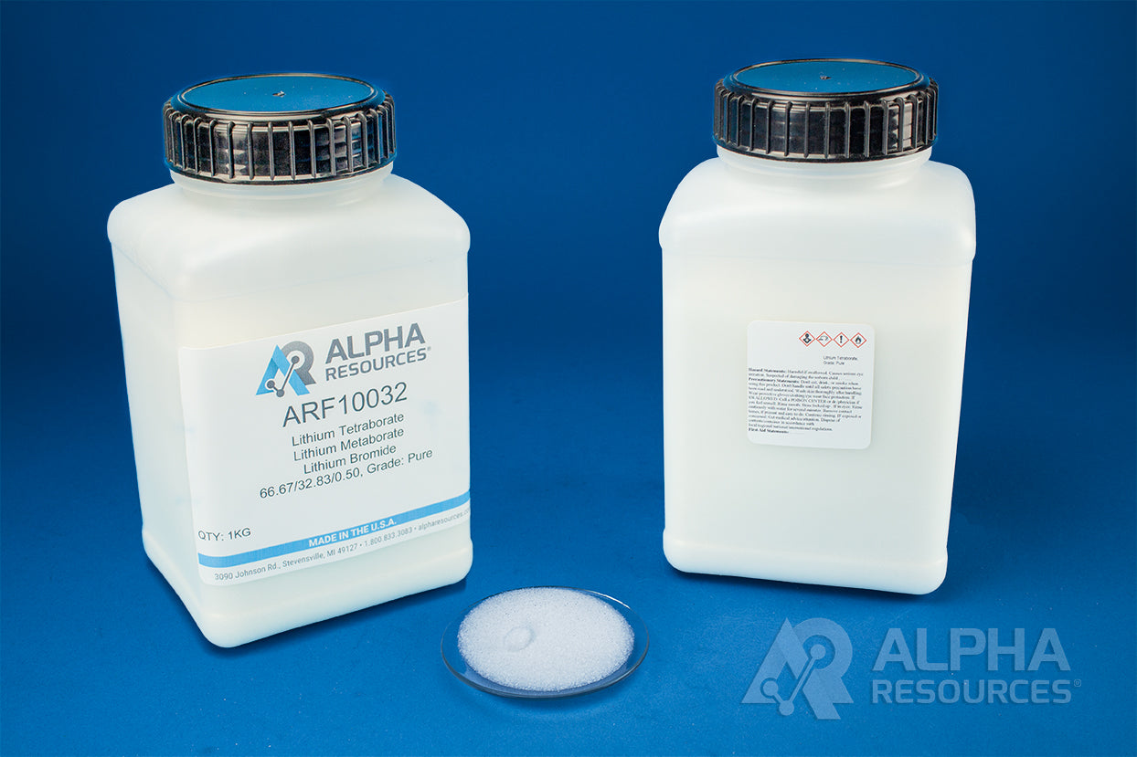 Lithium Tetraborate/Lithium Metaborate/Lithium Bromide 66.67/32.83/0.50: High Density, Grade Pure - Alpha Resources part ARF10032 (replaces Malvern Panalytical C-0640-60)