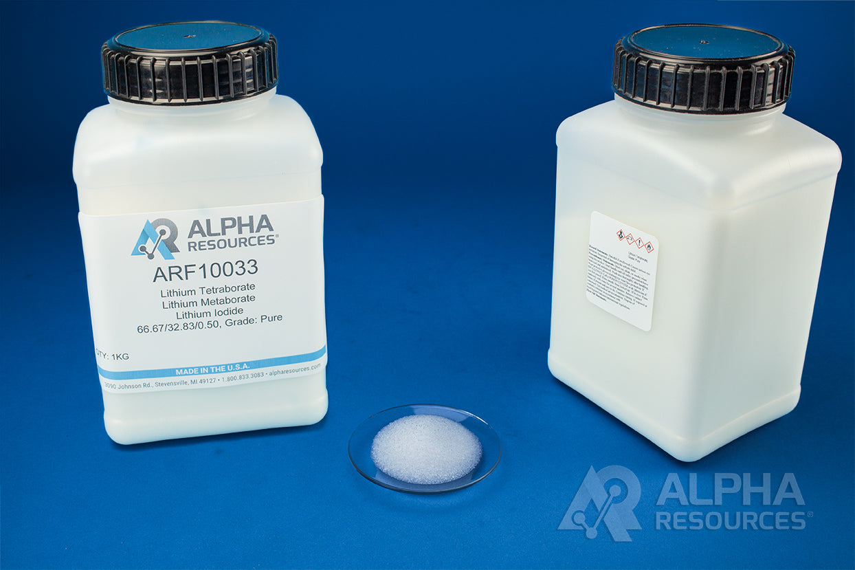 Lithium Tetraborate/Lithium Metaborate/Lithium Iodide 66.67/32.83/0.50: High Density, Grade Pure - Alpha Resources part ARF10033 (replaces Malvern Panalytical C-0640-70)