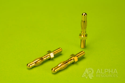 Male Gold Banana Plug - Alpha Resources part ARS41955 (replaces Thermo Fisher Scientific A041955)