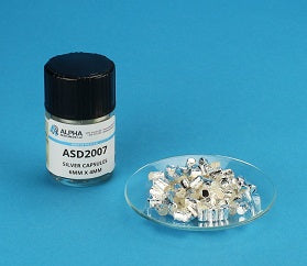 Pressed Silver Capsule (H= 6mm, D=4mm) - Alpha Resources part ASD2007 (replaces Thermo Fisher Scientific 24005411)