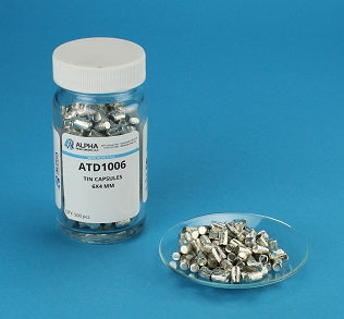 Pressed Tin Capsule (H=6mm, D=4mm) - Alpha Resources part ATD1006 (replaces Costech 041070)