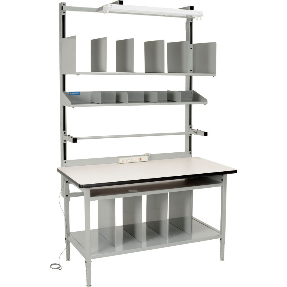 Global Industrial Bench-In-A-Box Packing Workbench, ESD Laminate T-Mold Edge, 60"W x 30"D
