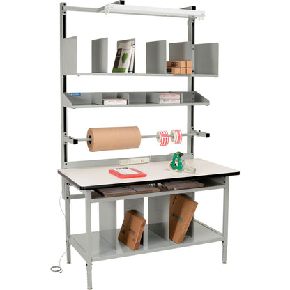 Global Industrial Bench-In-A-Box Packing Workbench, ESD Laminate T-Mold Edge, 60"W x 30"D