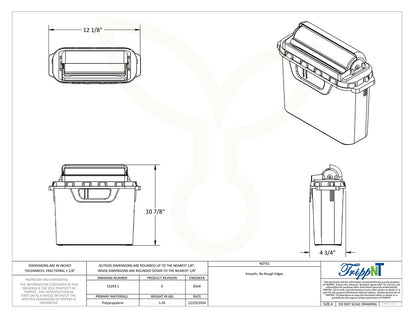 BD Sharps Container 5.4 Quart Profile Dimensions View