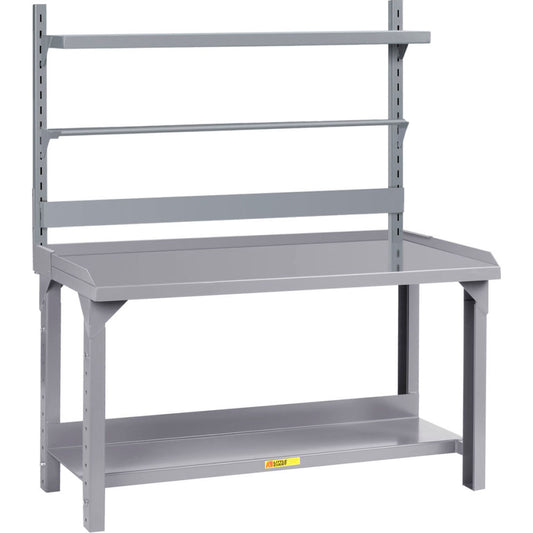 Little Giant Heavy-Duty Adj. Height Packaging Table w/Retaining Lips, Lower Shelf, 48"W x 24"D