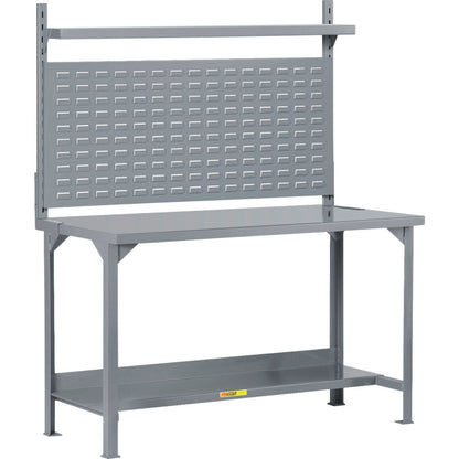 Little Giant Heavy-Duty Packaging Table with Louvered Panel, Lower Shelf, 48"W x 24"D
