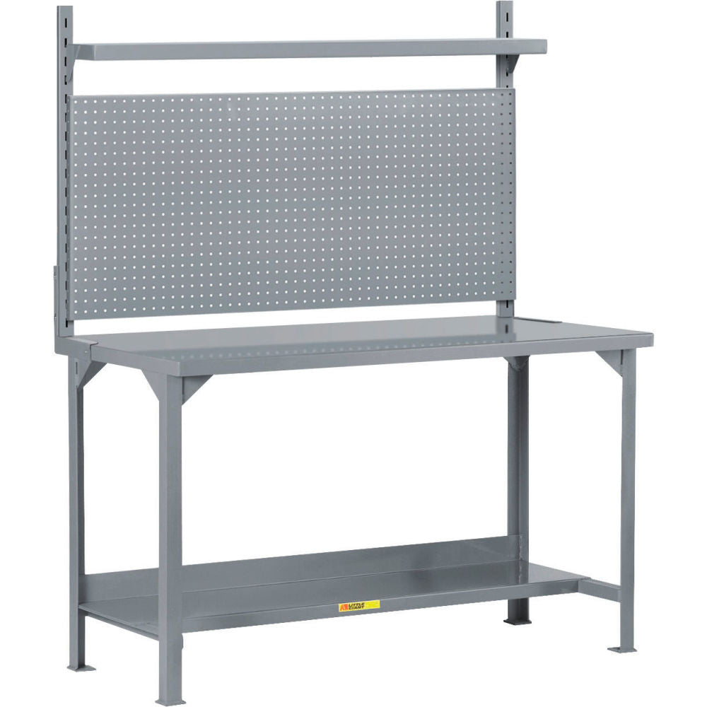Little Giant Heavy-Duty Packaging Table with Pegboard Panel & Lower Shelf, 48"W x 24"D