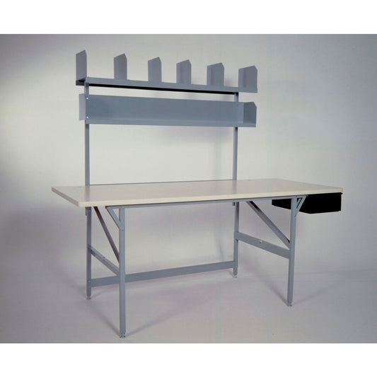 Bulman Products Standard Packing Workbench W/Shelves & Parts Drawer, Laminate Safety Edge, 84"Wx36"D