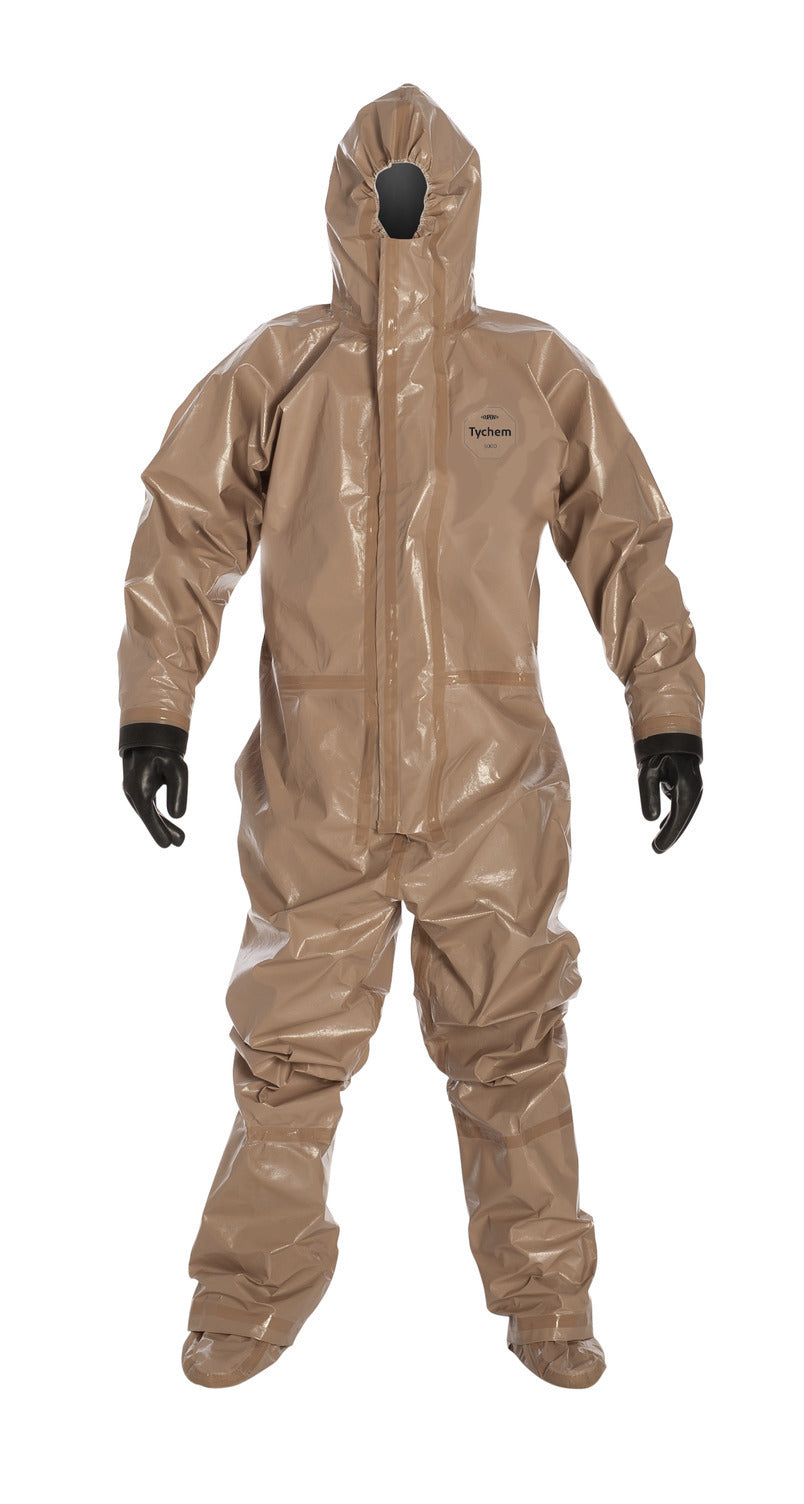 DuPont™ Tychem® 5000 C3185T-TN Hooded Coverall with Attached Socks and Gloves — Case of 6