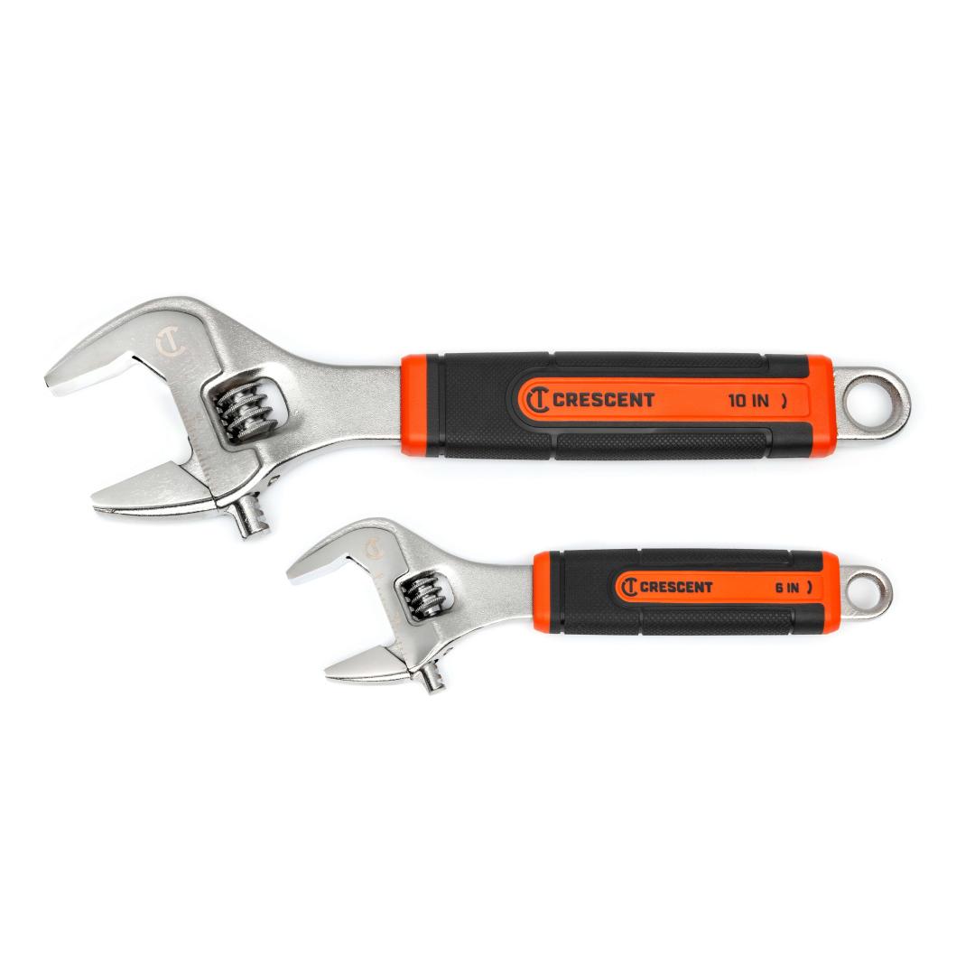 Crescent 2 Piece 6" & 10" Quick-Fit-Jaw Adjustable Wrench Set AC3610CVS
