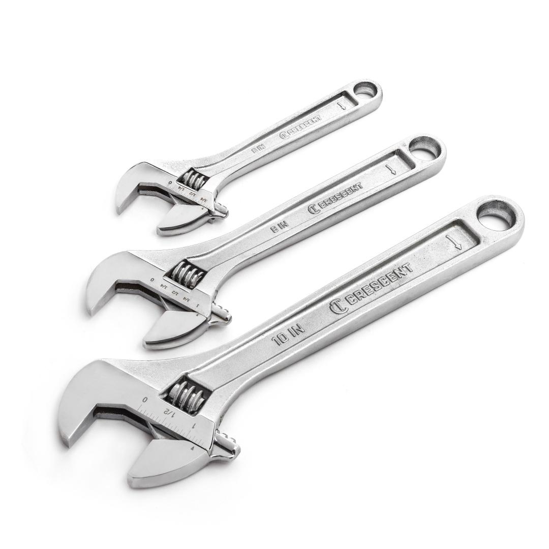 Crescent 3 Piece Adjustable Wrench Set 6", 8" & 10" AC3PC