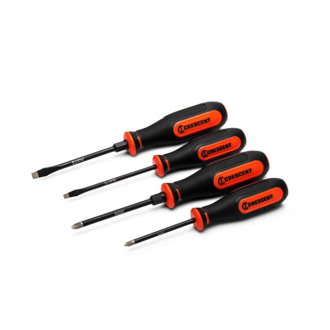 Crescent 4 Piece Diamond Tip Dual Material Screwdriver Set CDTSET4PC