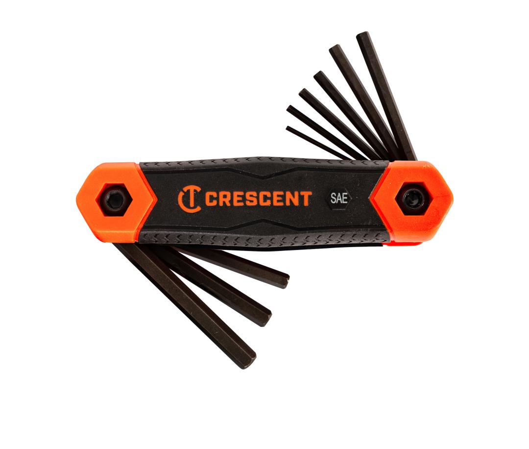 Crescent 9 Piece Folding SAE Hex Dual Material Key Set CHKFSAE9