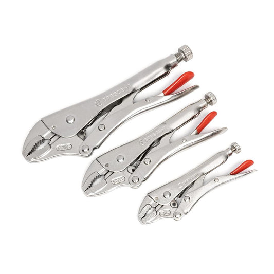 Crescent 3 Piece Curved Jaw Locking Pliers with Wire Cutter Set CLP3SETN-08