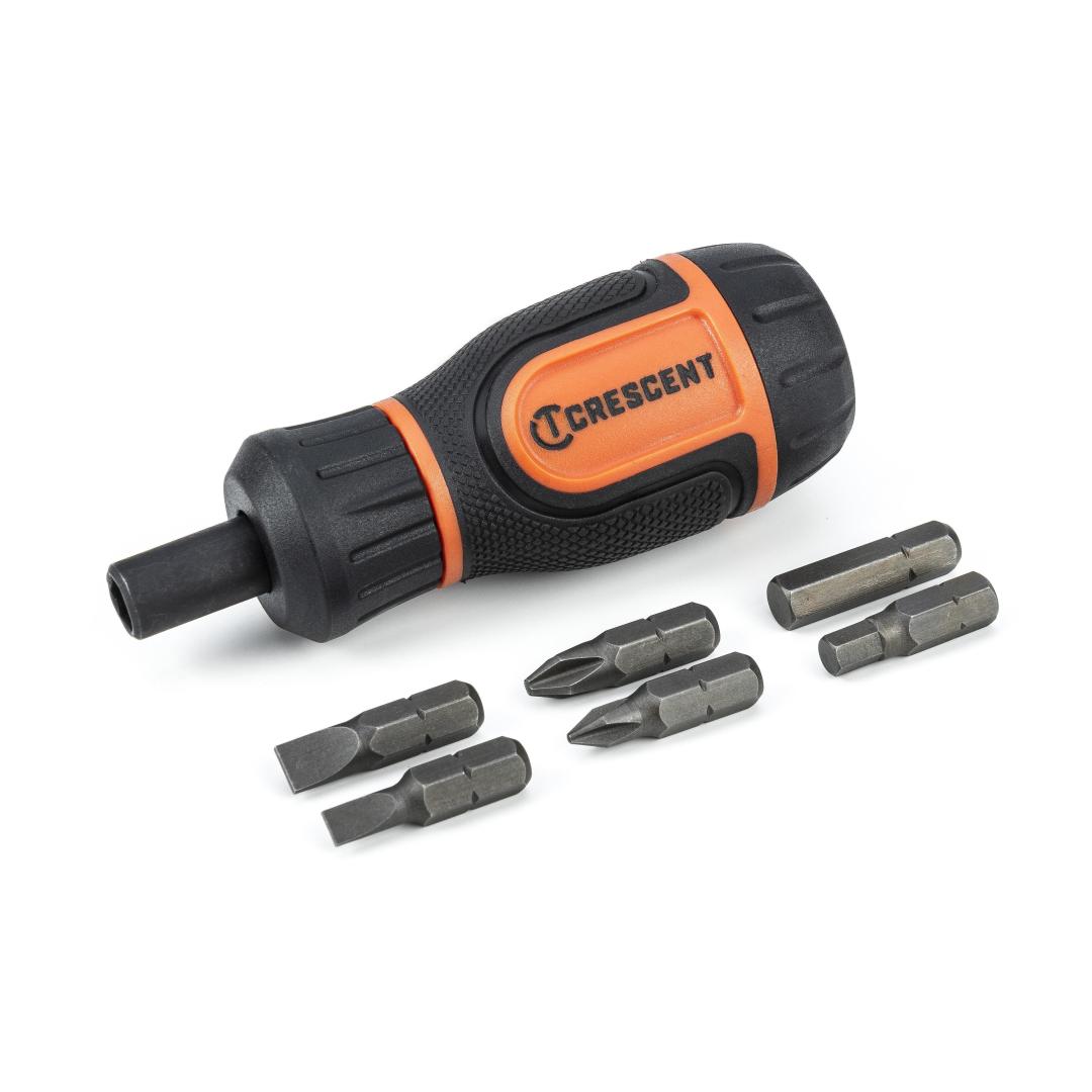 Crescent 6-in-1 Stubby Ratcheting Multi-Bit Driver CMBS61R