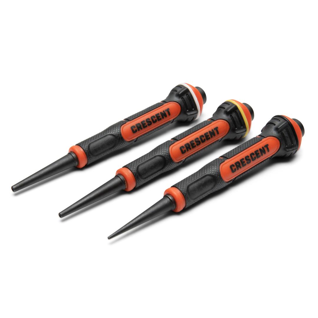 Crescent 3 Piece Dual Material Nail Punch Set CNPS12332G