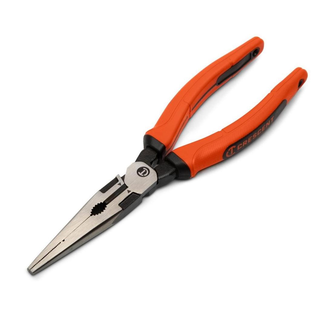 Crescent 8" Z2 Long Nose Plier with Dual Material Grip Rawhide Handle Z6548CGR-06