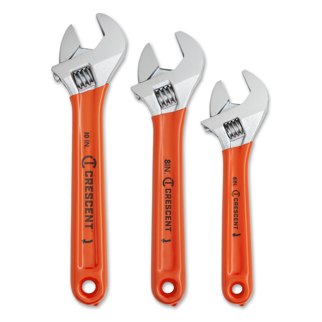 Crescent 3 Piece Adjustable Cushion Grip Wrench Set 6", 8" & 10" AC26810CV