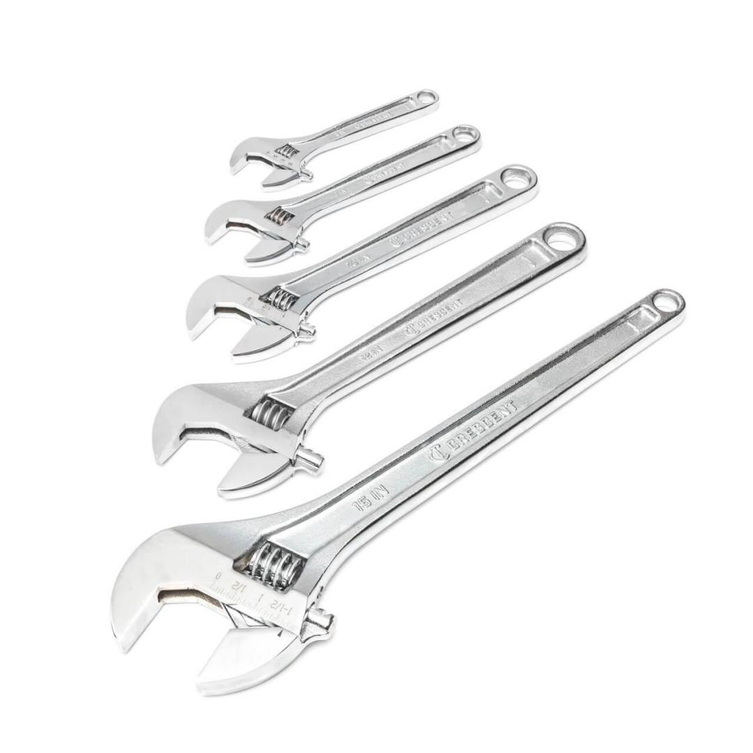 Crescent 5 Piece Adjustable Wrench Set 6", 8", 10", 12", & 15" AC5PC