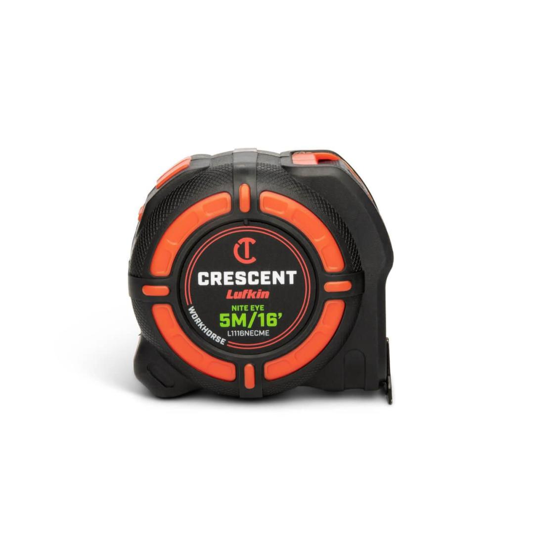 Crescent 1-1/4" x 5 M/16' WORKHORSE NITE EYE™ Tape Measure L1116NECME