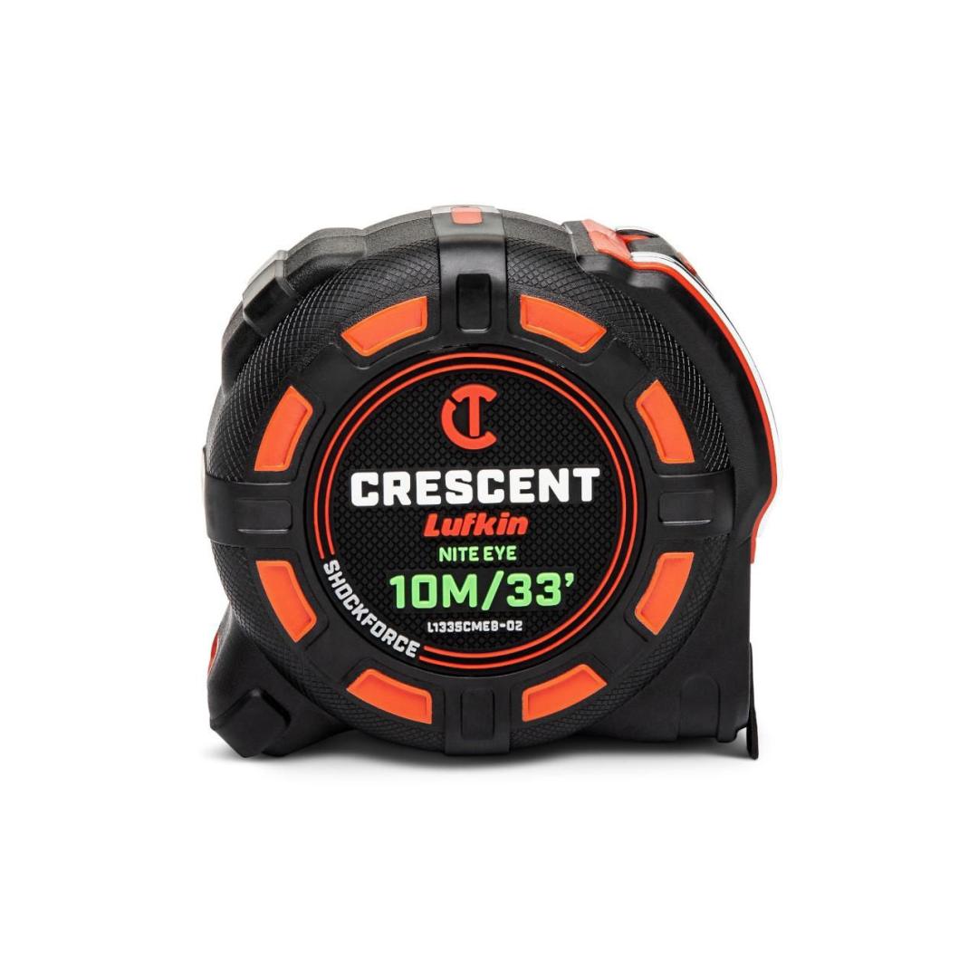 Crescent 1-1/4" x 10 M/33' SHOCKFORCE NITE EYE™ Tape Measure L1335CMEB-02