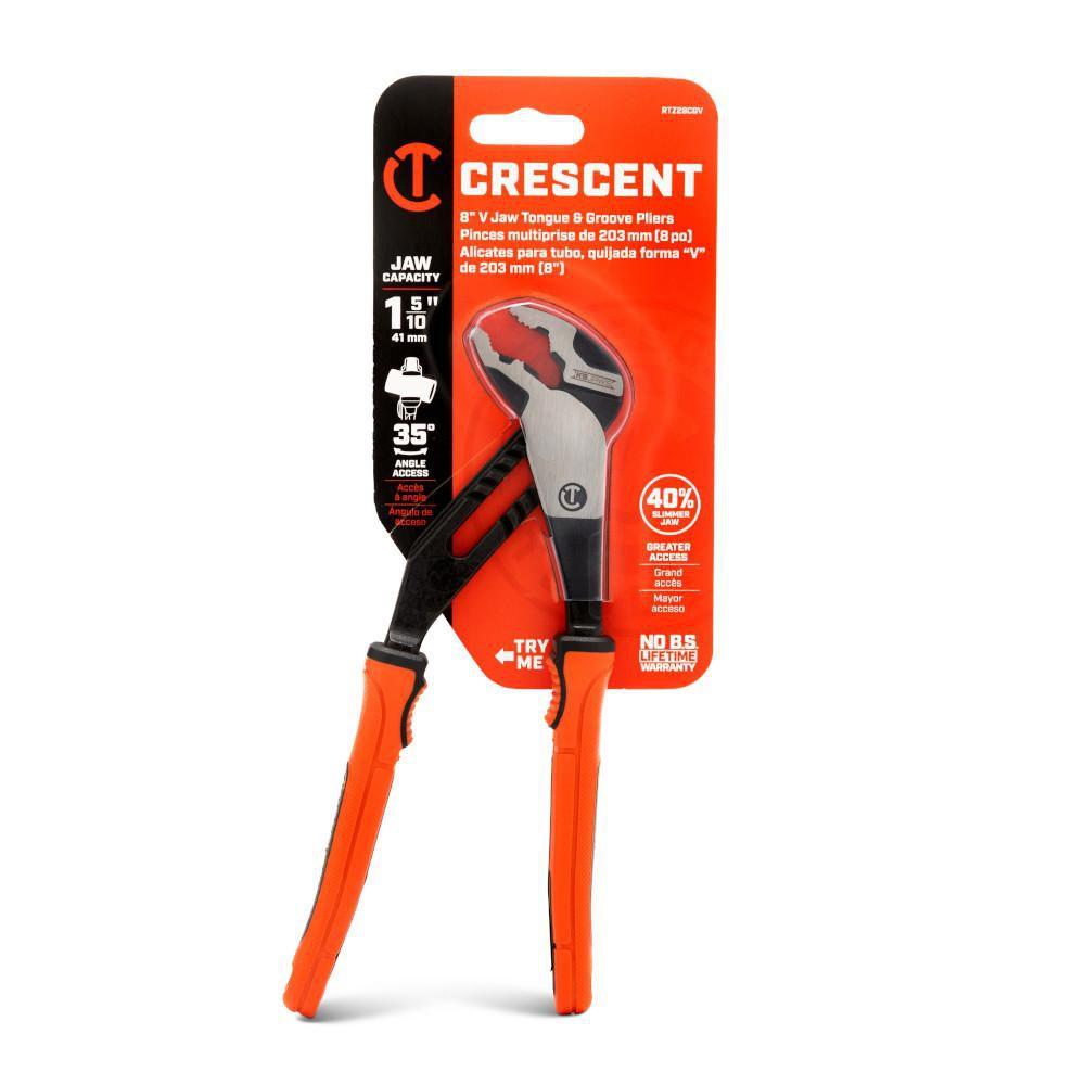 Crescent 8" Z2 K9™ V-Jaw Dual Material Tongue and Groove Pliers RTZ28CGV