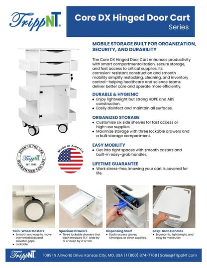 TrippNT 53517 Core DX Hinged Door Cart - Hospital Nursing Unit Supply Management Lifestyle Shot